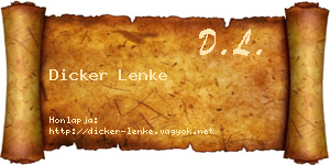 Dicker Lenke névjegykártya